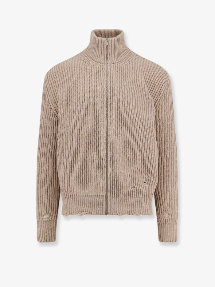 MM6 MAISON MARGIELA Wool Blend Cardigan With Distressed Effect