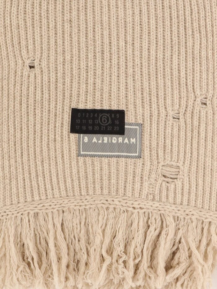 MM6 MAISON MARGIELA Wool Blend Scarf With Distressed Effect