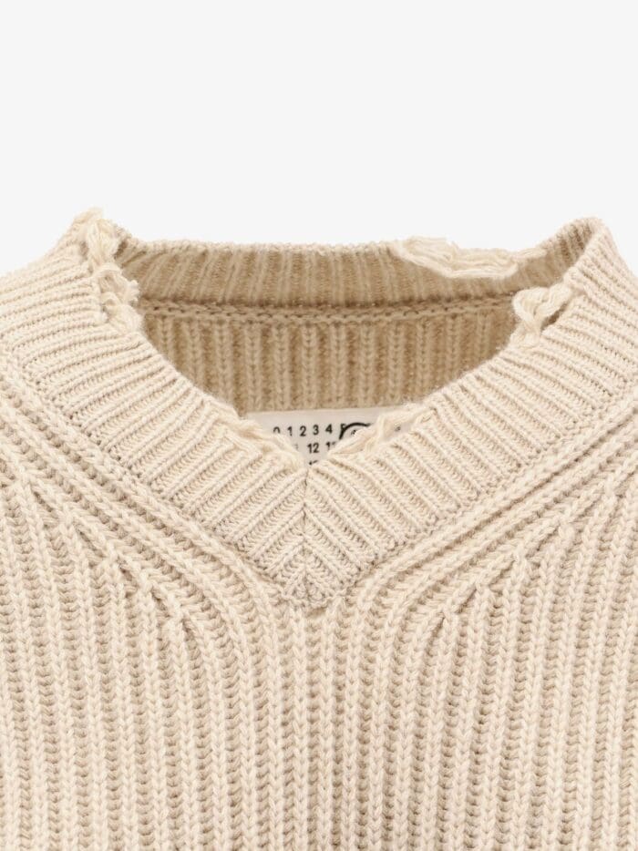 MM6 MAISON MARGIELA Wool Blend Sweater With Distressed Effect