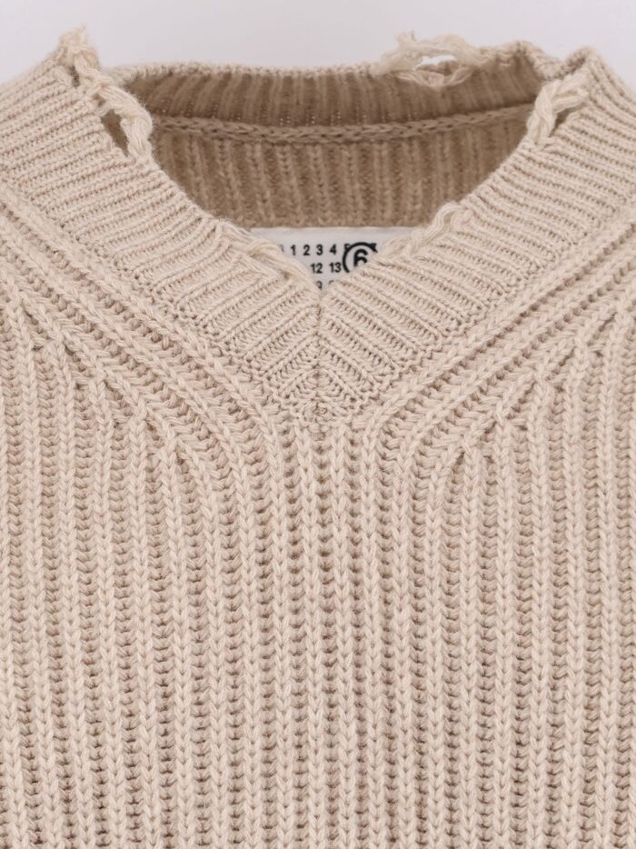 MM6 MAISON MARGIELA Wool Blend Sweater With Distressed Effect