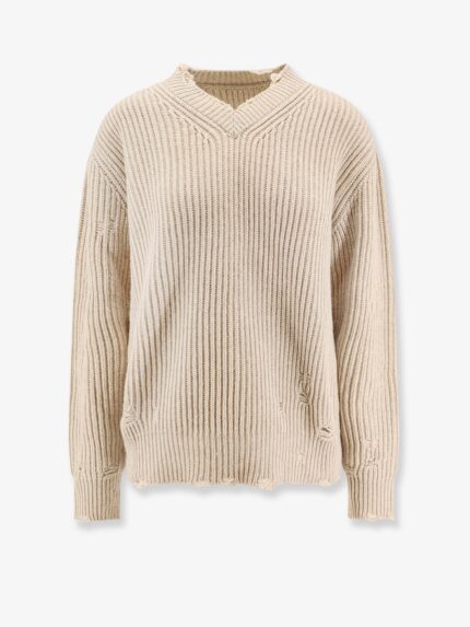 MM6 MAISON MARGIELA Wool Blend Sweater With Distressed Effect