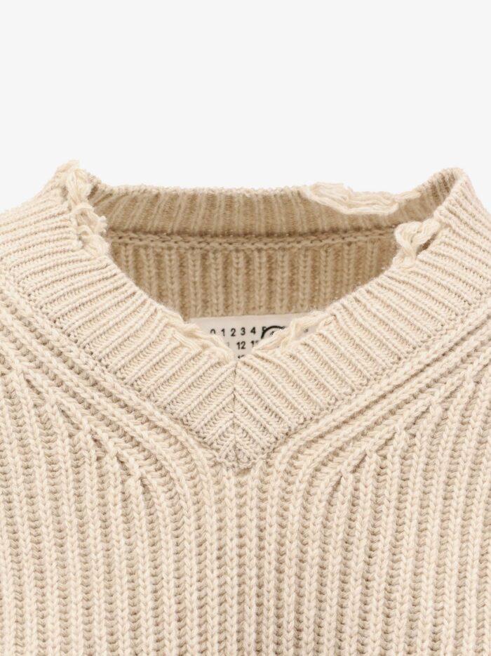 MM6 MAISON MARGIELA Wool Blend Sweater With Distressed Effect