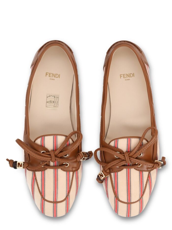 Fendi MOCASSINO IN CANVAS FF E PELLE