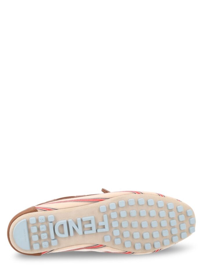Fendi MOCASSINO IN CANVAS FF E PELLE