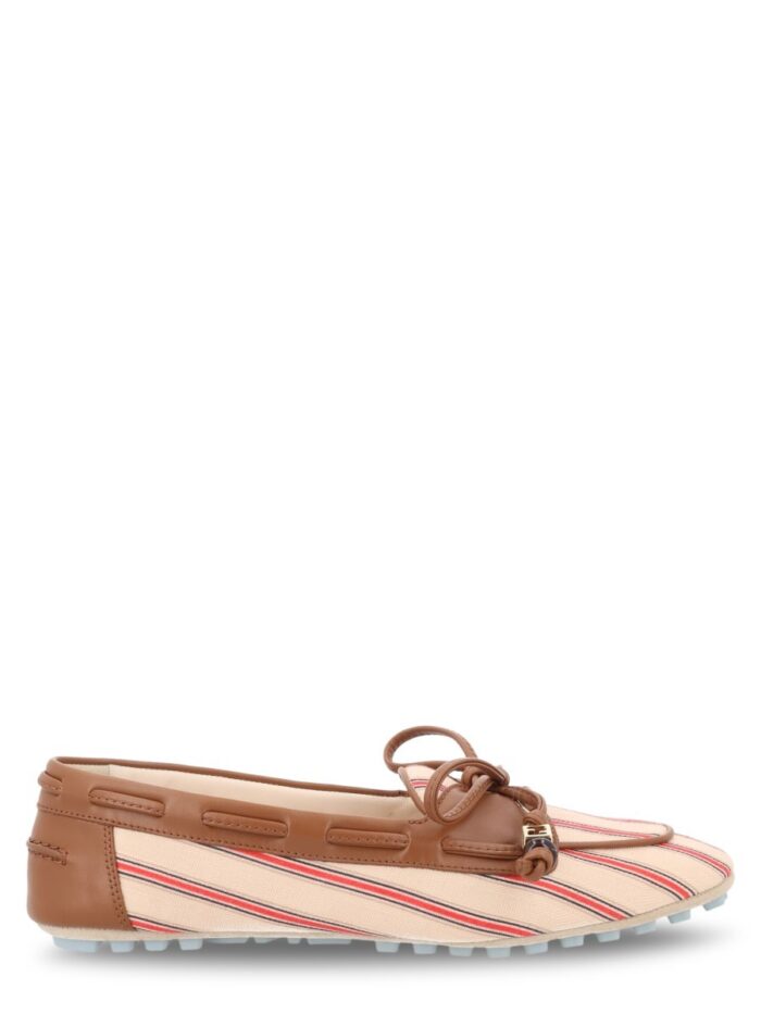 Fendi MOCASSINO IN CANVAS FF E PELLE
