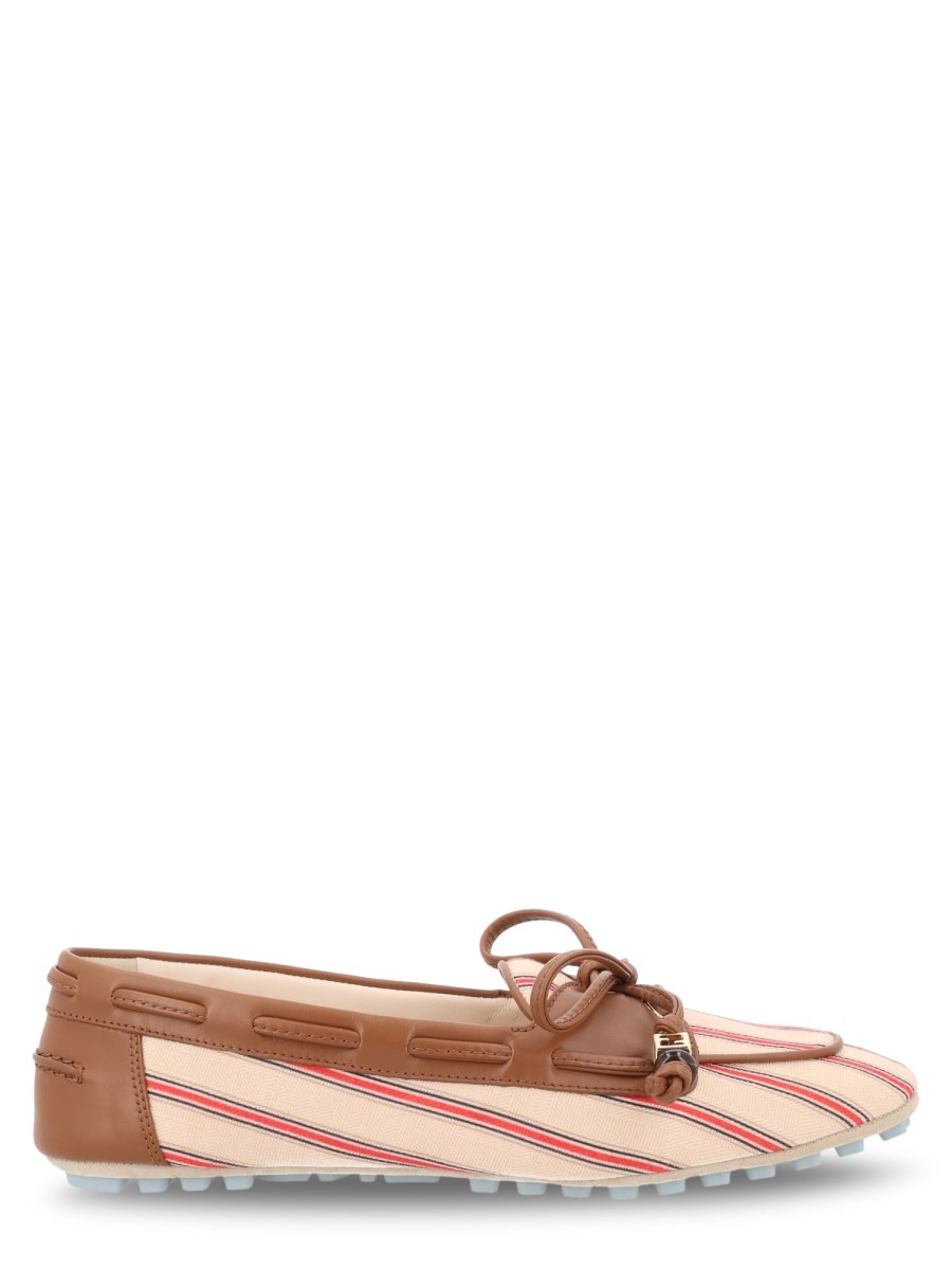 Fendi MOCASSINO IN CANVAS FF E PELLE