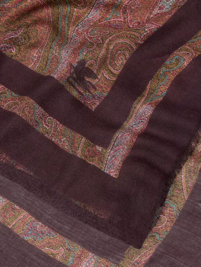 Etro Modal And Cashmere Shawl With Paisley Pattern