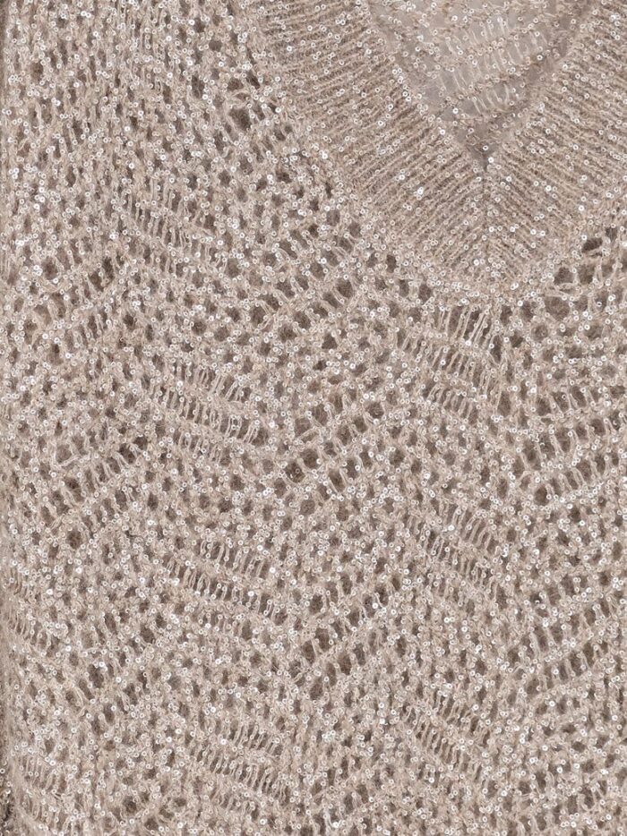Brunello Cucinelli Mohair Blend Sweater With Dazzling Pattern