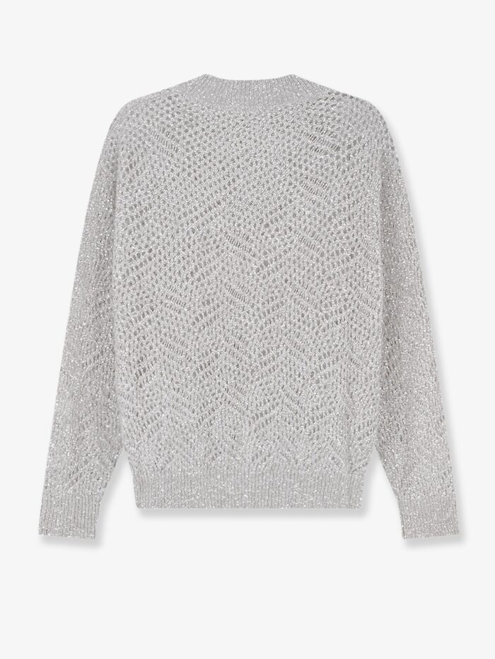 Brunello Cucinelli Mohair Blend Sweater With Dazzling Pattern
