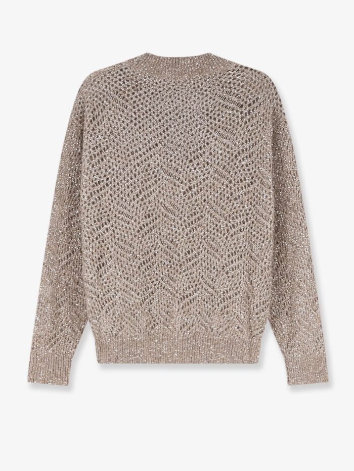Brunello Cucinelli Mohair Blend Sweater With Dazzling Pattern