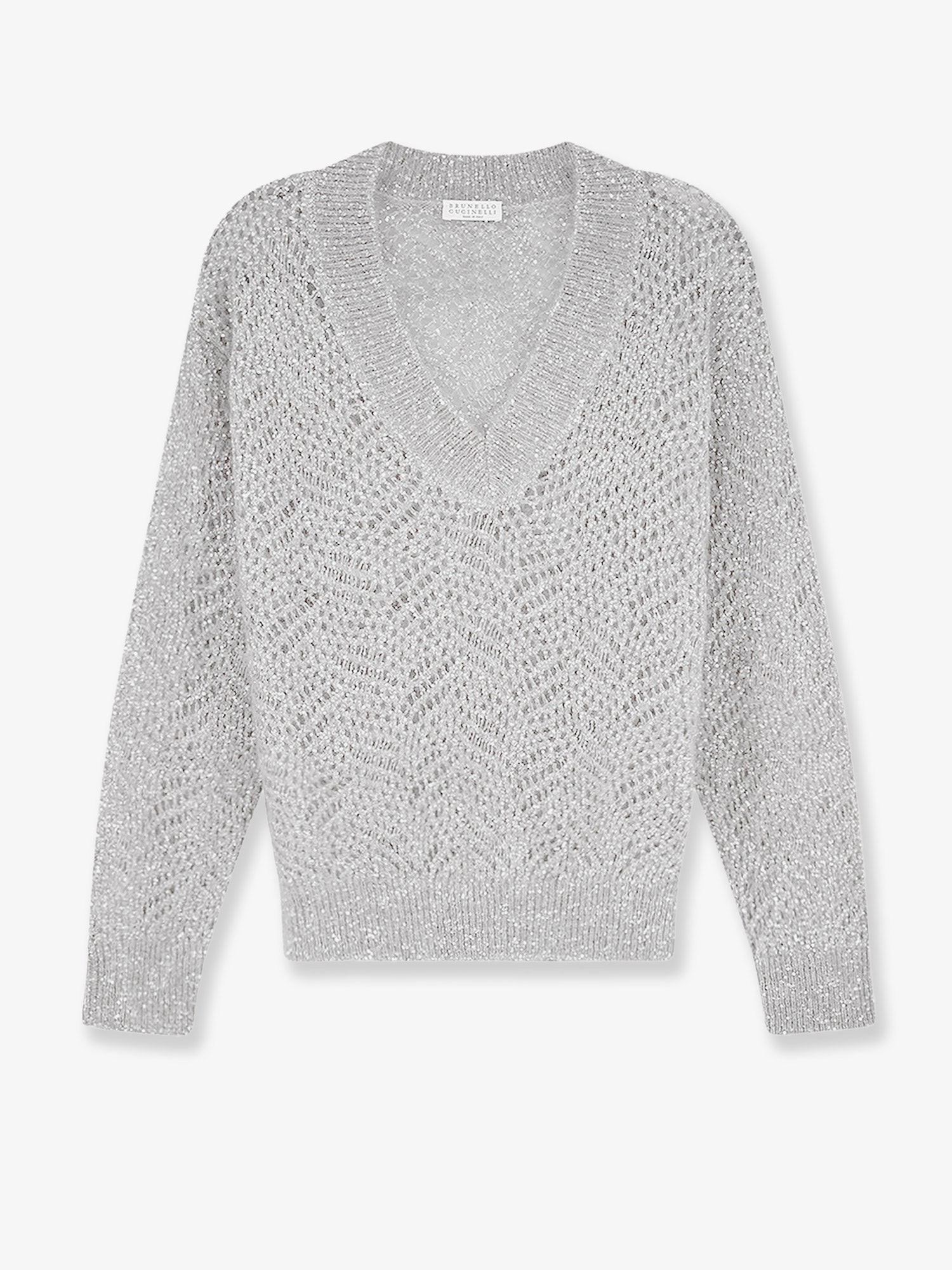 Brunello Cucinelli Mohair Blend Sweater With Dazzling Pattern