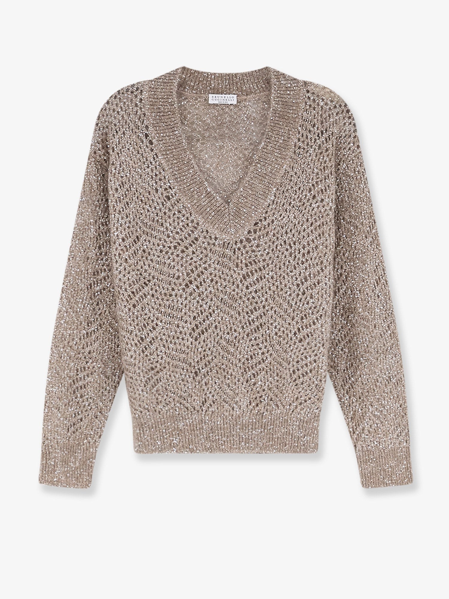 Brunello Cucinelli Mohair Blend Sweater With Dazzling Pattern