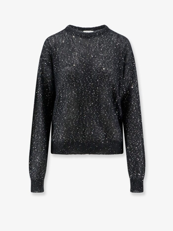 nude mohair blend sweater with sequins NUDE Mohair Blend Sweater With Sequins