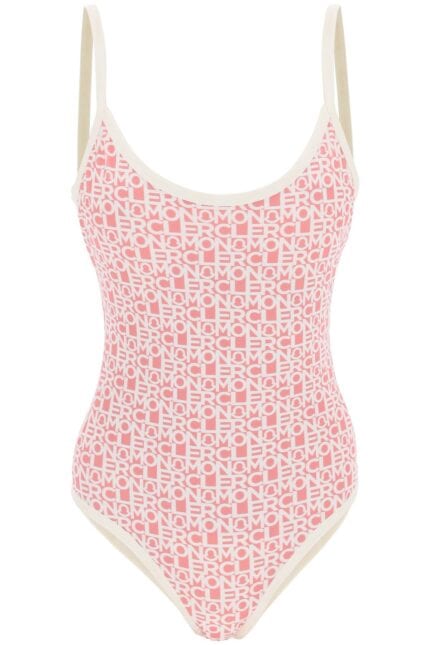 Moncler Basic Logo Print One-piece Swimsuit