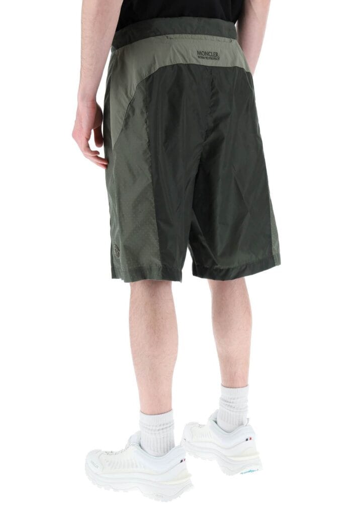 Moncler Born To Protect Perforated Nylon Shorts