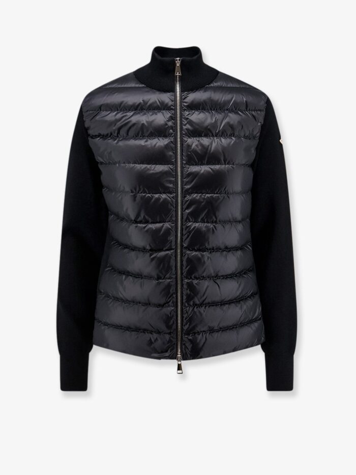 Moncler Cardigan/Down Jacket With Tricot Inserts