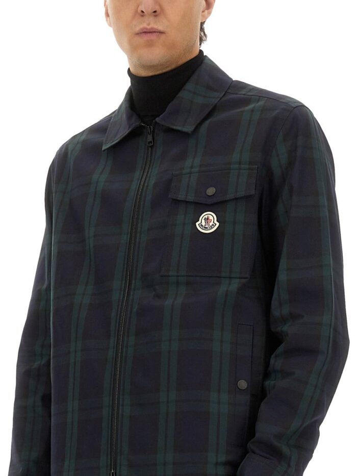 Moncler CHECKED COTTON GABARINE SHIRT JACKET
