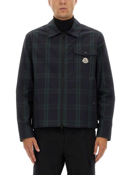 Moncler CHECKED COTTON GABARINE SHIRT JACKET