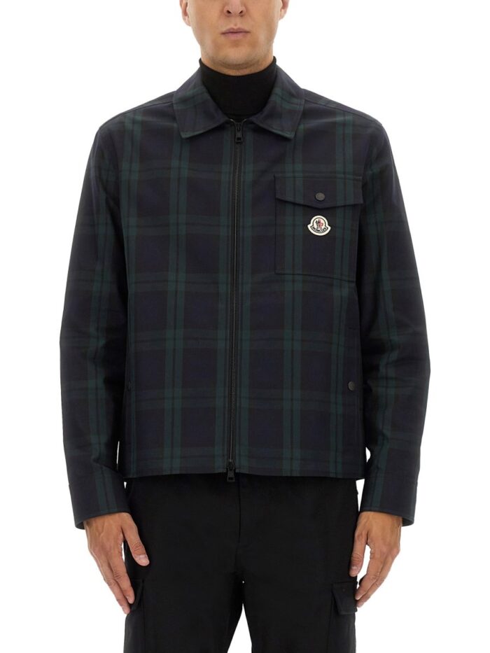 moncler checked cotton gabarine shirt jacket Moncler CHECKED COTTON GABARINE SHIRT JACKET