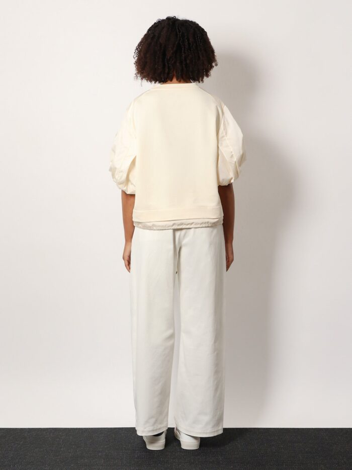 Moncler Cotton And Nylon T-shirt With Puffed Sleeves