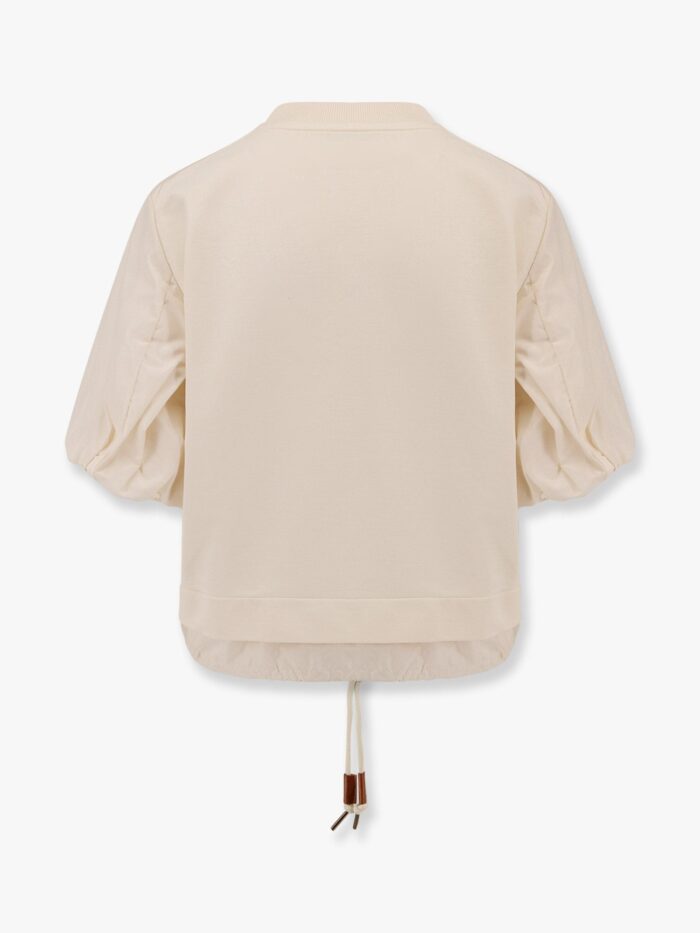 Moncler Cotton And Nylon T-shirt With Puffed Sleeves
