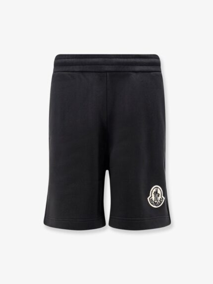 Moncler Cotton Bermuda Shorts With Front Logo Patch