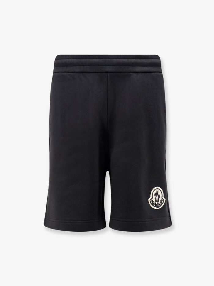 Moncler Cotton Bermuda Shorts With Front Logo Patch