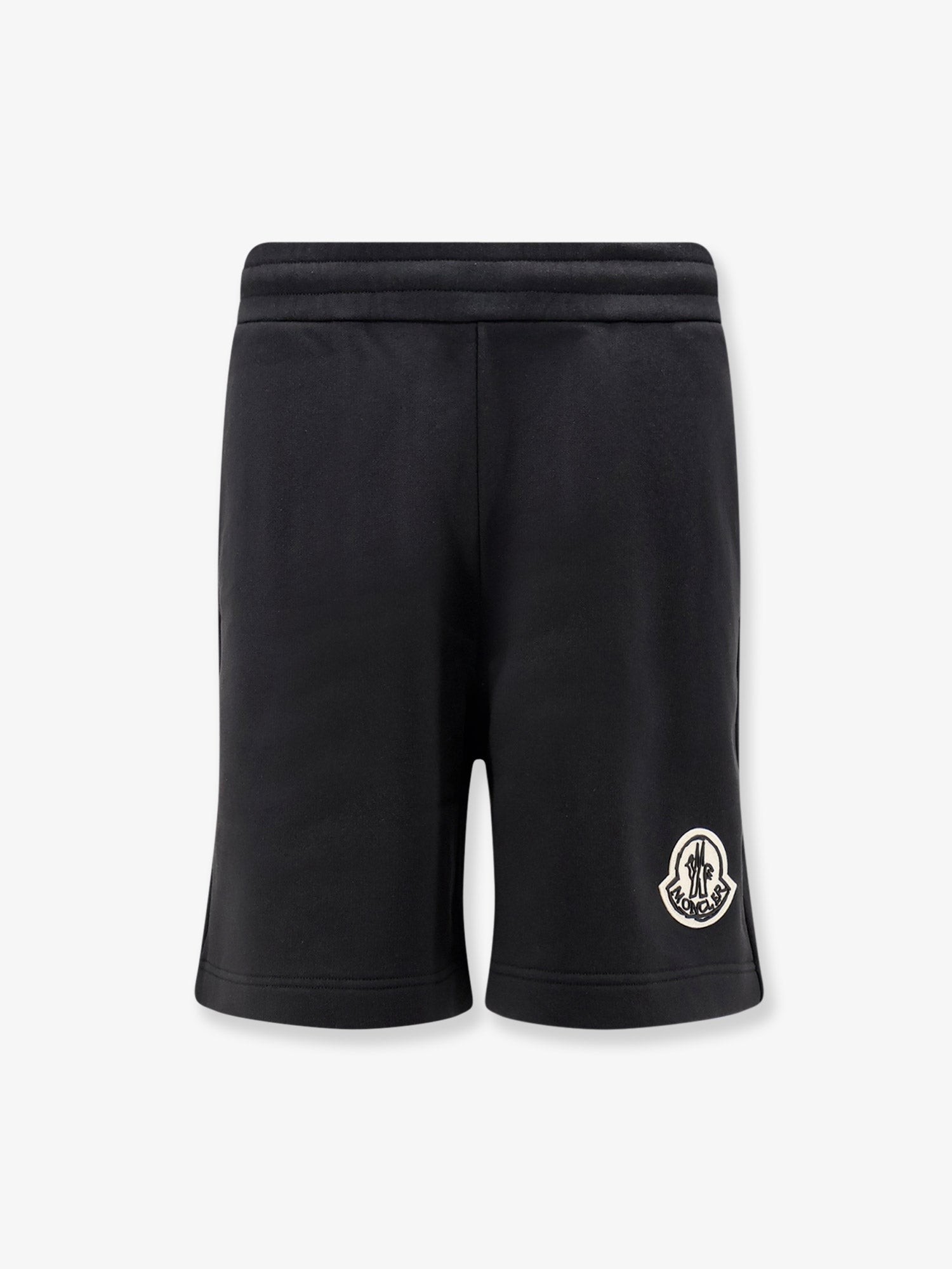 Moncler Cotton Bermuda Shorts With Front Logo Patch
