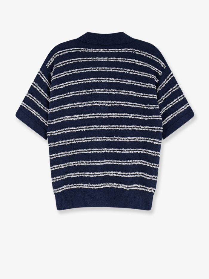 Moncler Cotton Blend Polo Shirt With Bouclé Effect