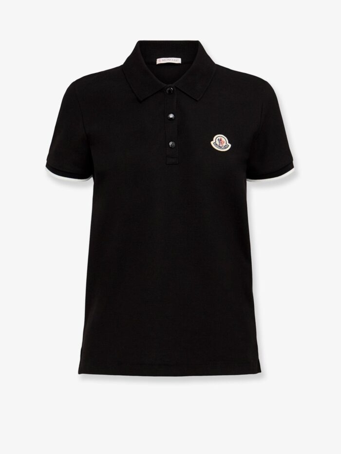 Moncler Cotton Polo Shirt With Iconic Patch