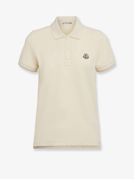 Moncler Cotton Polo Shirt With Iconic Patch