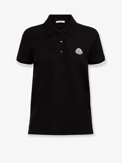 Moncler Cotton Polo Shirt With Iconic Patch