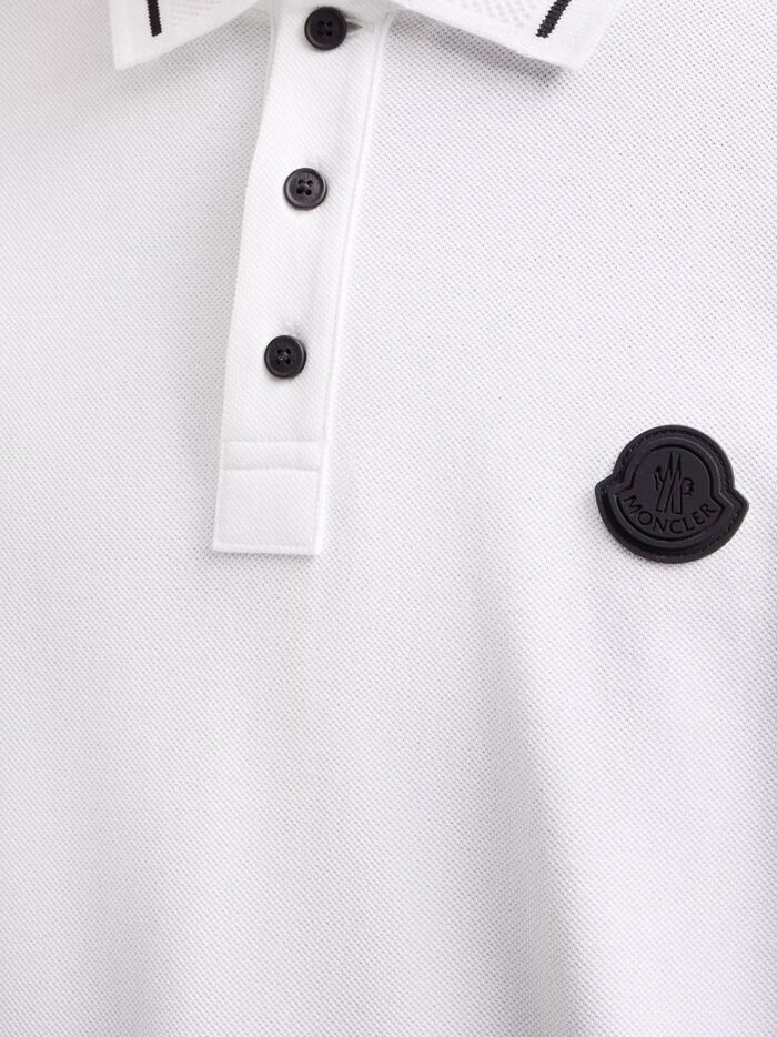 Moncler Cotton Polo Shirt With Logo Patch
