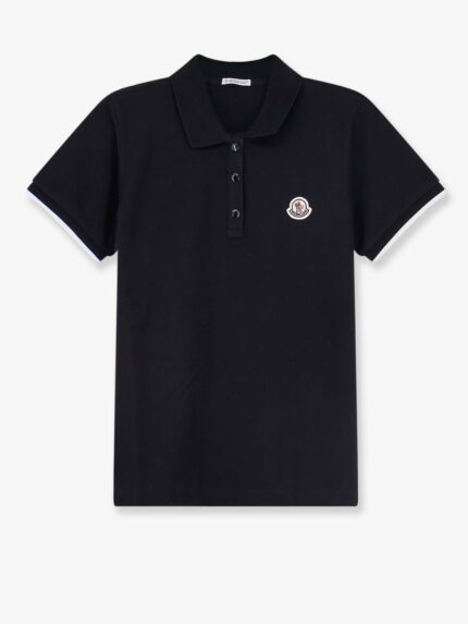 Moncler Cotton Polo Shirt With Logo Patch
