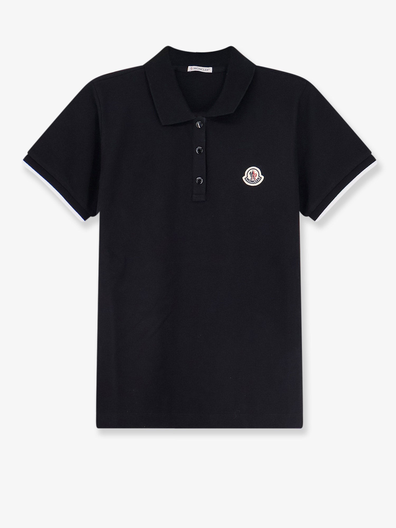 Moncler Cotton Polo Shirt With Logo Patch