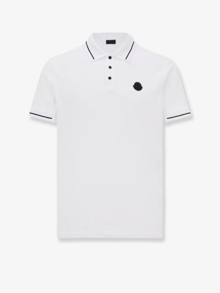 Moncler Cotton Polo Shirt With Logo Patch