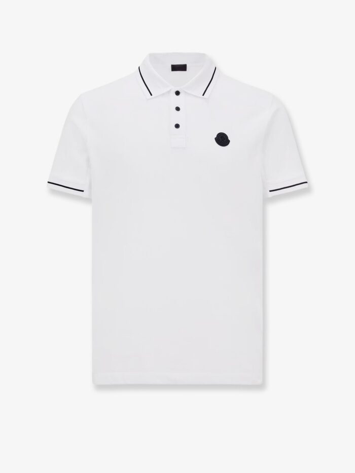 Moncler Cotton Polo Shirt With Logo Patch