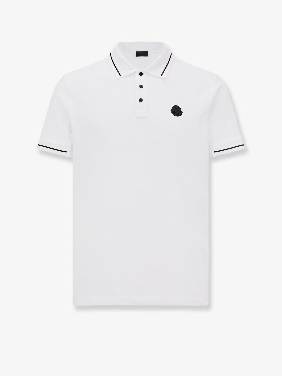 Moncler Cotton Polo Shirt With Logo Patch