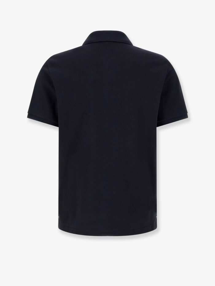 Moncler Cotton Polo Shirt With Tricolor Logo Patch