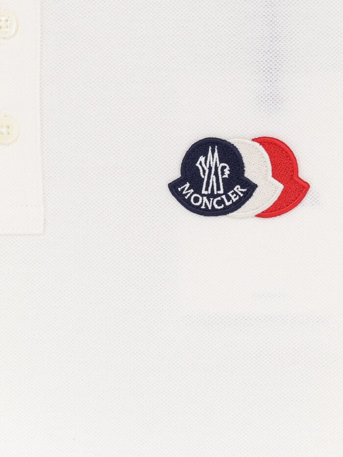 Moncler Cotton Polo Shirt With Tricolour Logo Patch