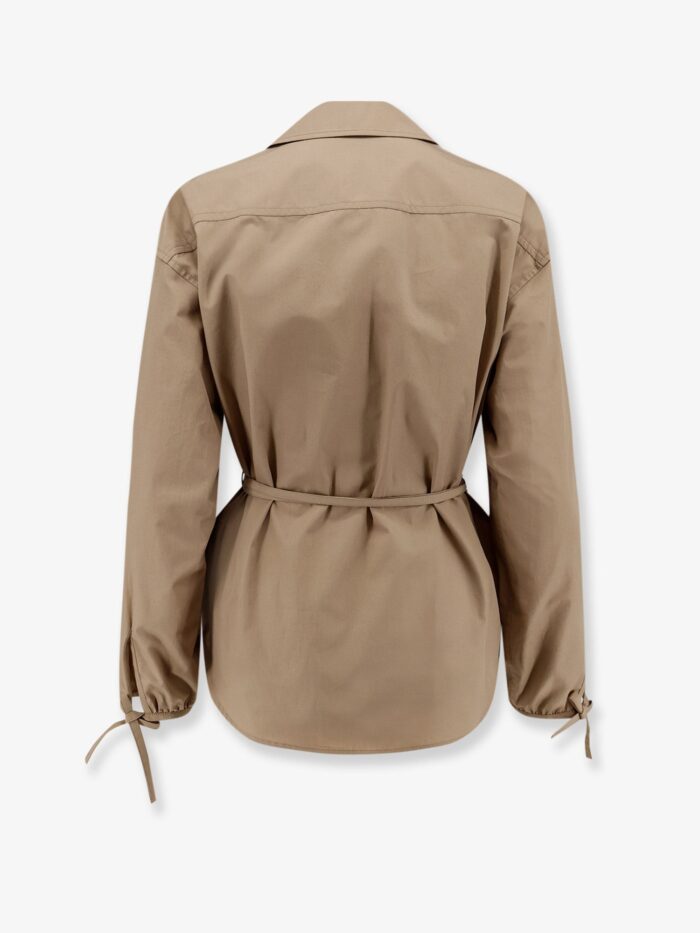 Moncler Cotton Shirt Jacket With Front Embroidered Logo