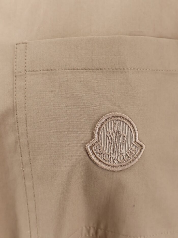 Moncler Cotton Shirt Jacket With Front Embroidered Logo