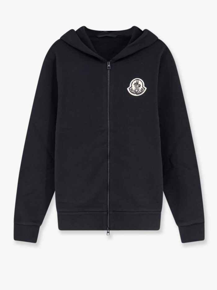 moncler cotton sweatshirt with logo patch Moncler Cotton Sweatshirt With Logo Patch