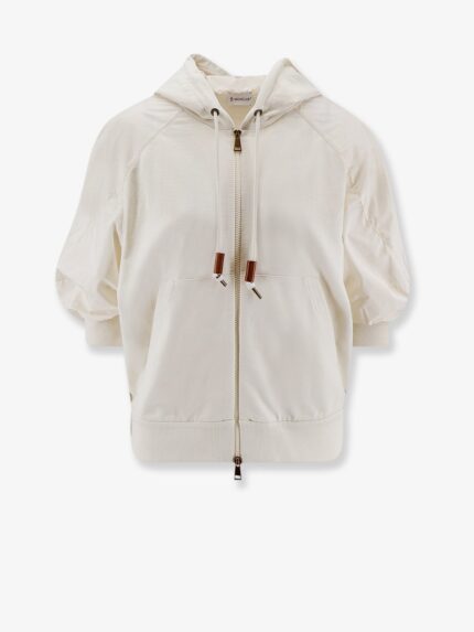 Moncler Cotton Sweatshirt With Nylon Sleeves