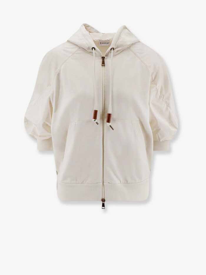 moncler cotton sweatshirt with nylon sleeves Moncler Cotton Sweatshirt With Nylon Sleeves