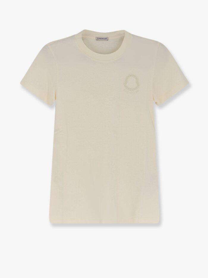 Moncler Cotton T-shirt With Flocked Logo On The Front