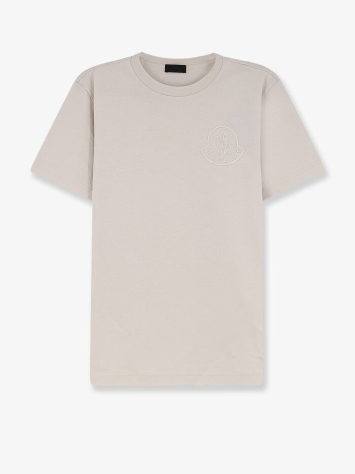 moncler cotton t shirt with front logo patch Moncler Cotton T-shirt With Front Logo Patch
