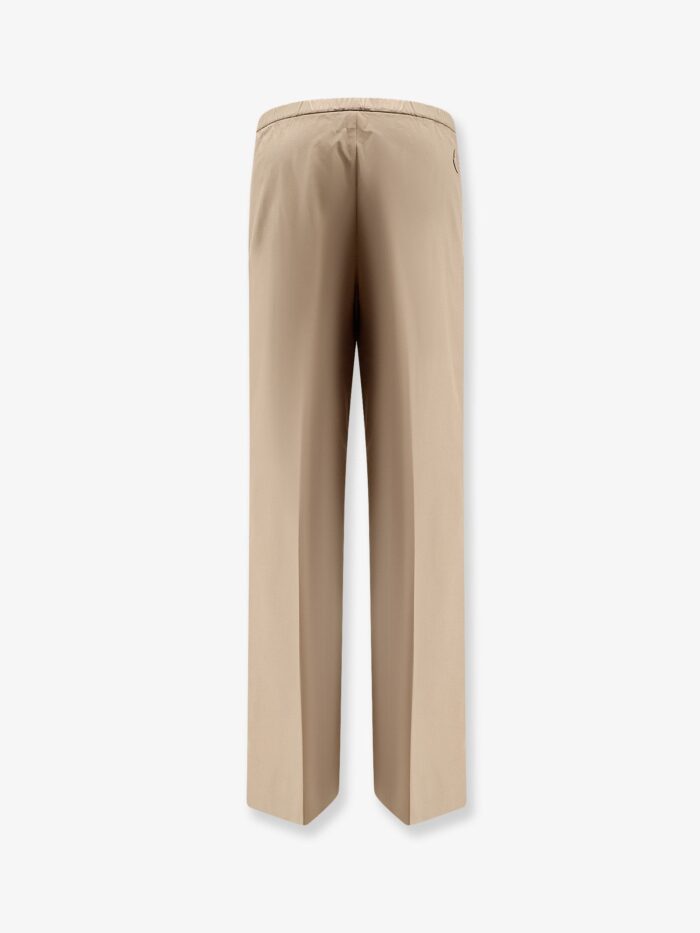 Moncler Cotton Trousers With Logo Patch