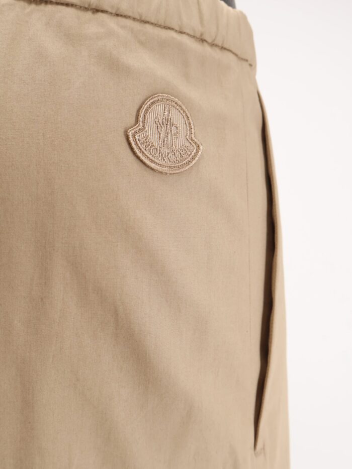 Moncler Cotton Trousers With Logo Patch