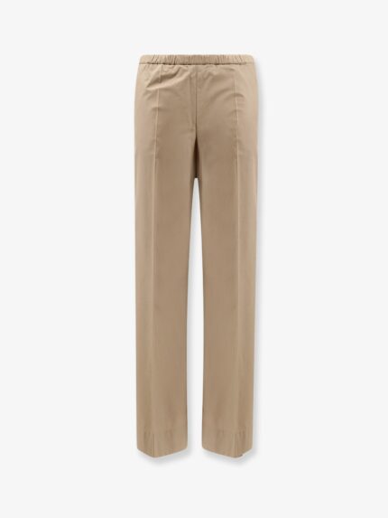 Moncler Cotton Trousers With Logo Patch